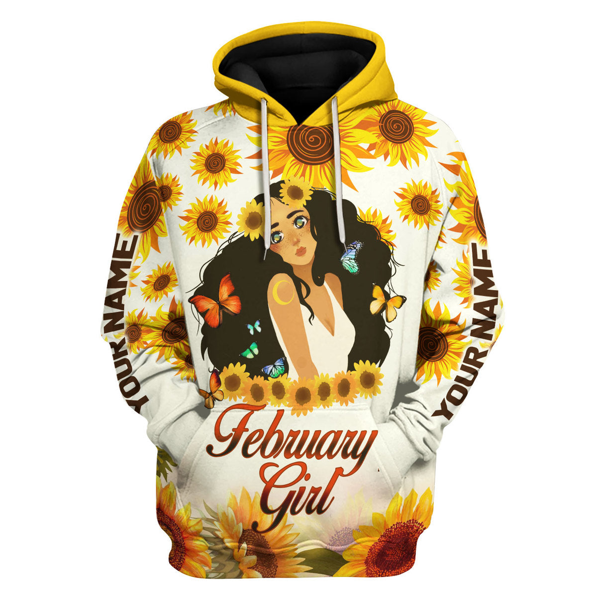 CustomsPig Personalized Tops February Girl All Over Printed