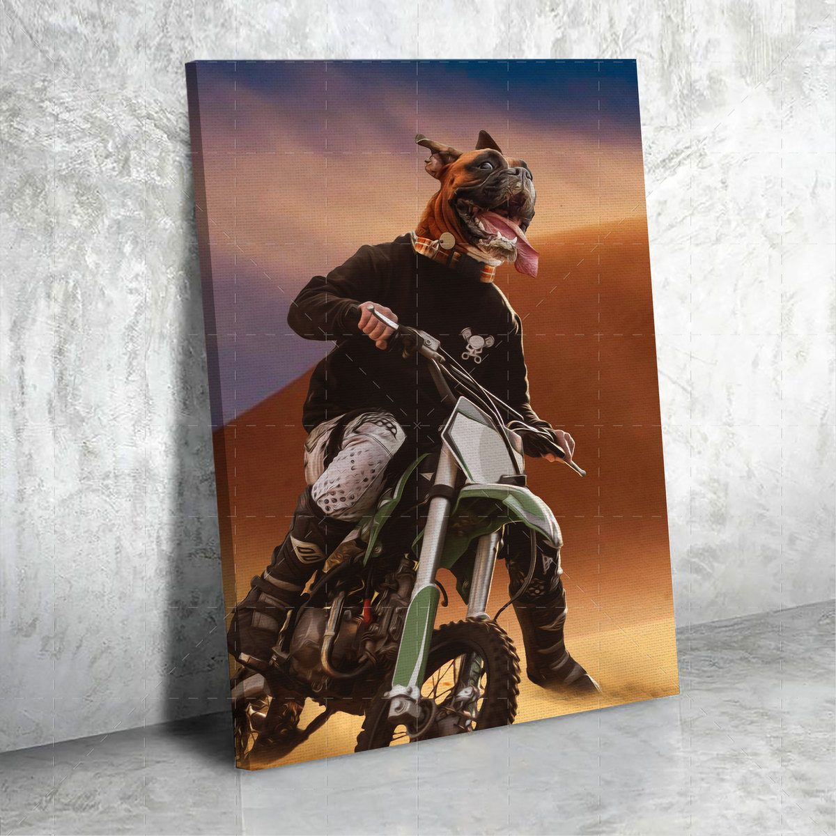Personalised Pet Canvas - The Motocross Rider