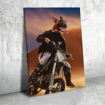 Personalised Pet Canvas - The Motocross Rider