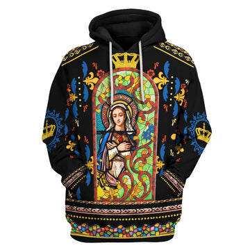 Tracksuit Tops Pullover Sweatshirt Mary Stained Glass 3D Apparel
