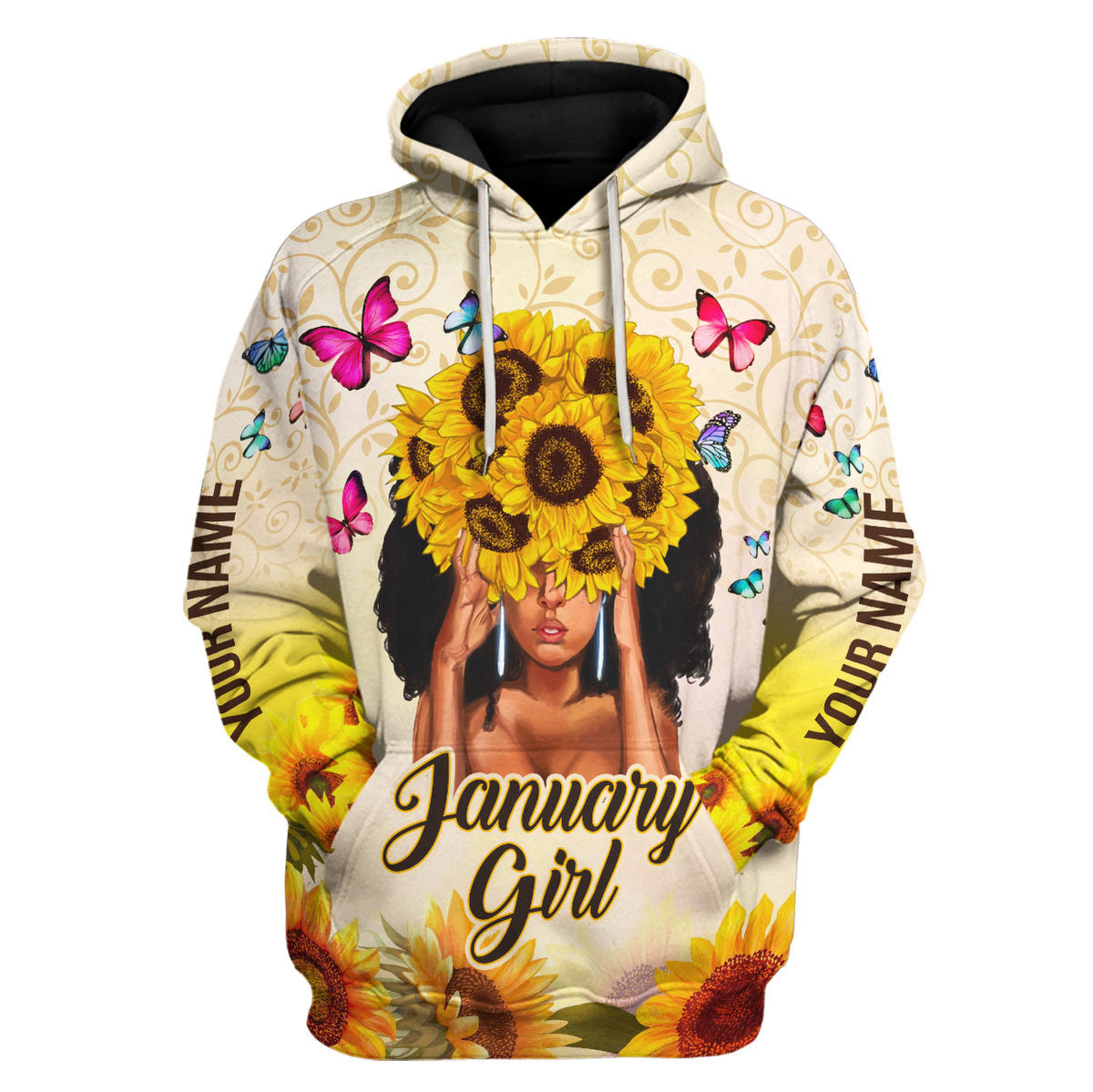 CustomsPig Personalized Hoodie January Girl All Over Printed