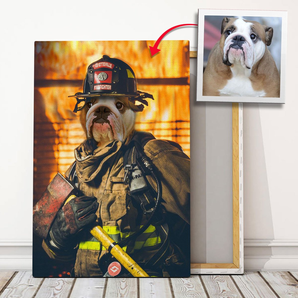 Customized Pet Canvas - The Firefighter