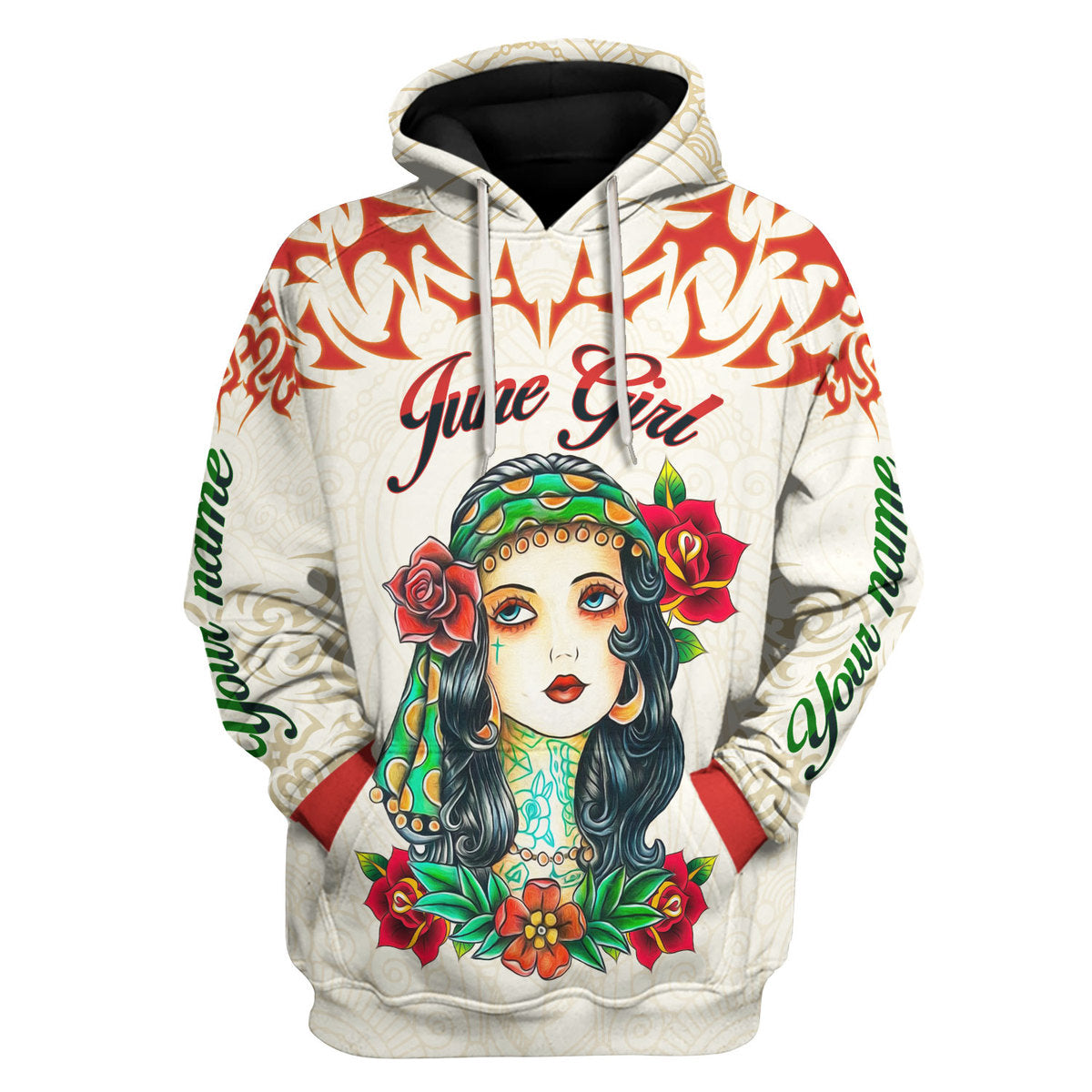 CustomsPig Personalized Hoodie June Girl I Do What I Want All Over Printed