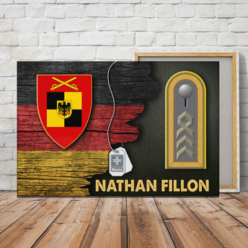 Personalized Name and Ranks-Inspector of the German Army Heer German Half Flag With Military Ranks/Insignia Canvas