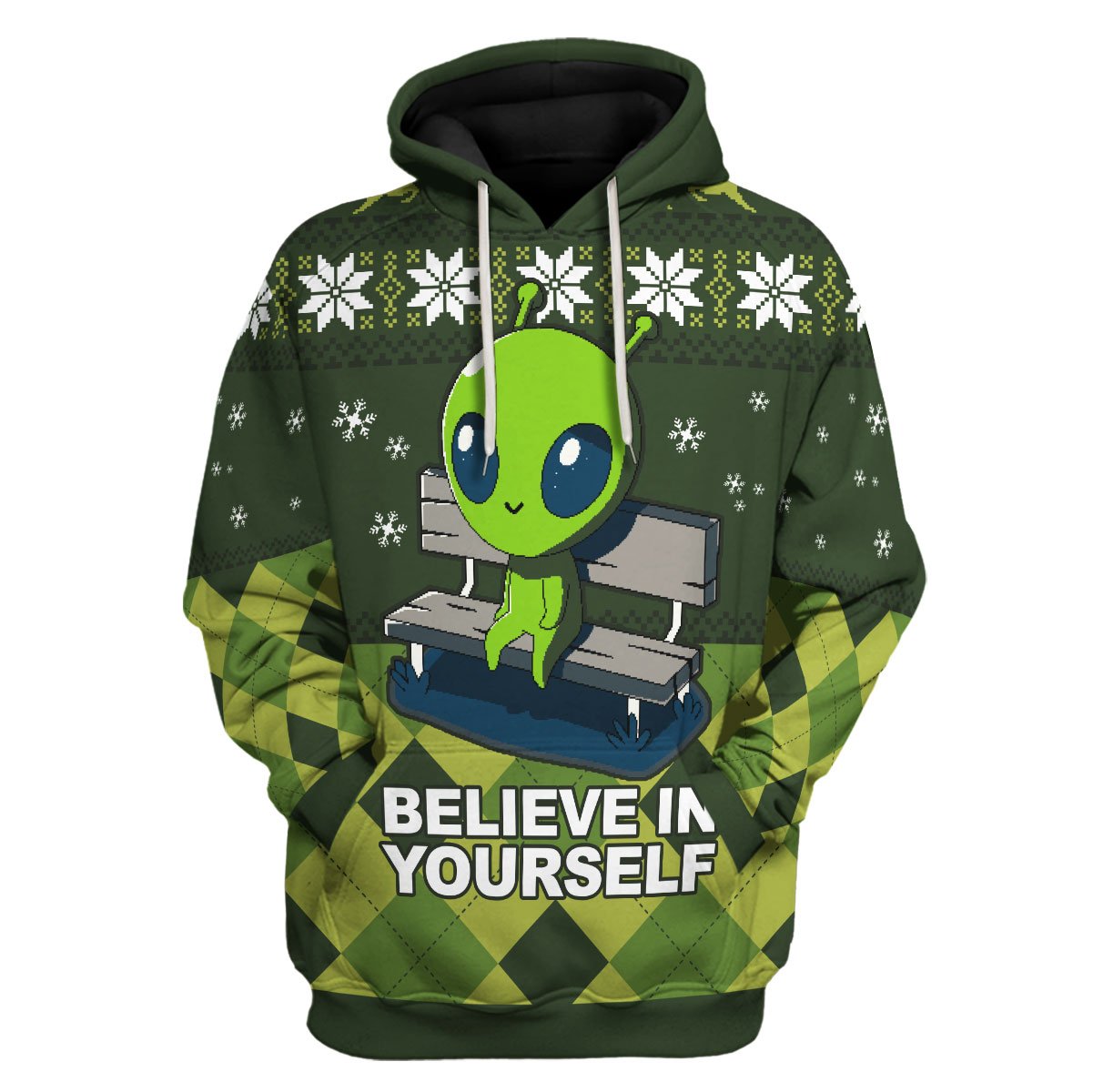 Customspig Tops Pullover Sweatshirt Believe In Yourself Alien 3D Apparel