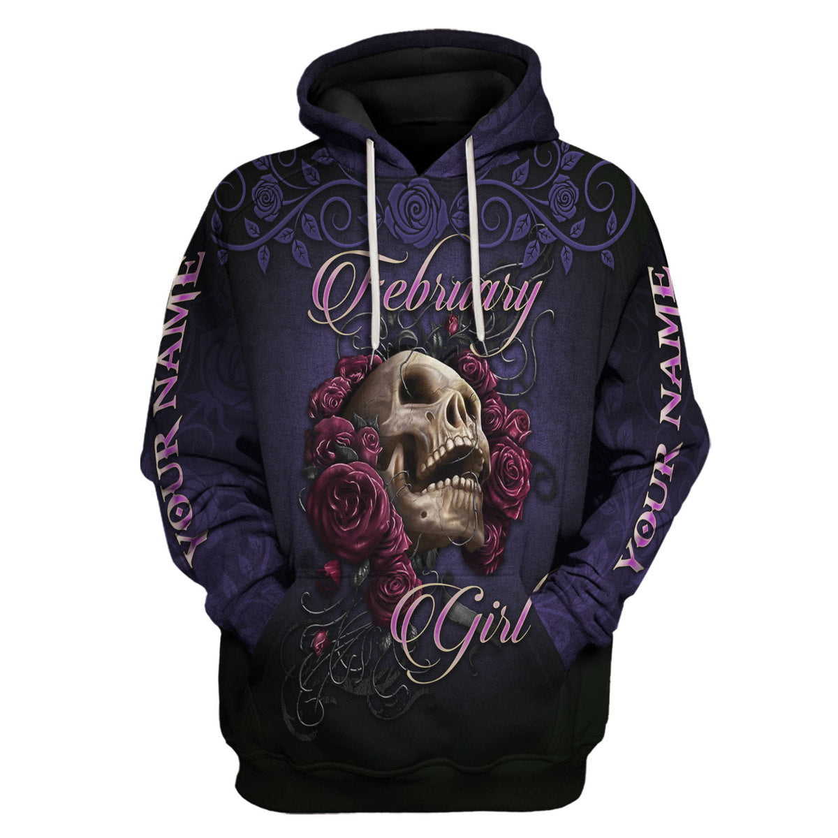 CustomsPig Personalized Hoodie I'm A February Girl All Over Printed