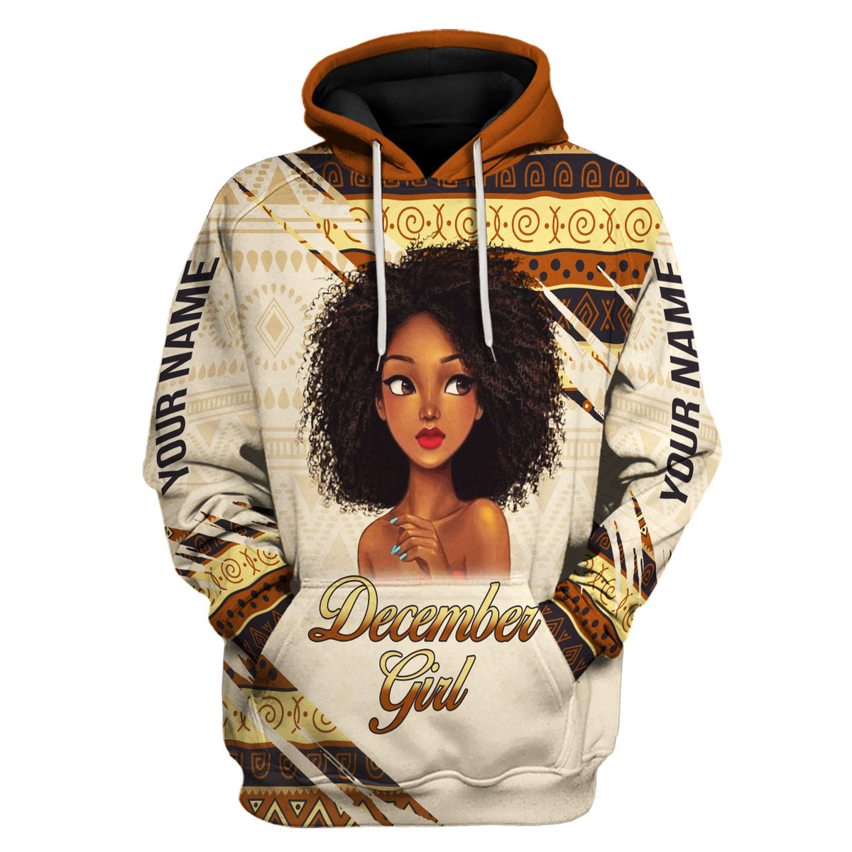 CustomsPig Personalized Hoodie December Girl All Over Printed