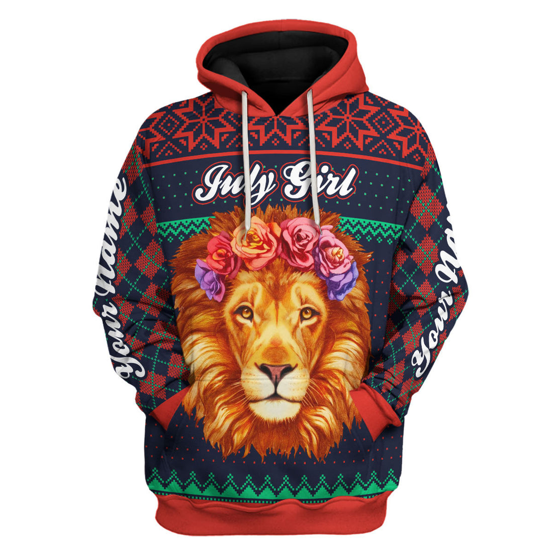 CustomsPig Personalized Hoodie July Girl All Over Printed