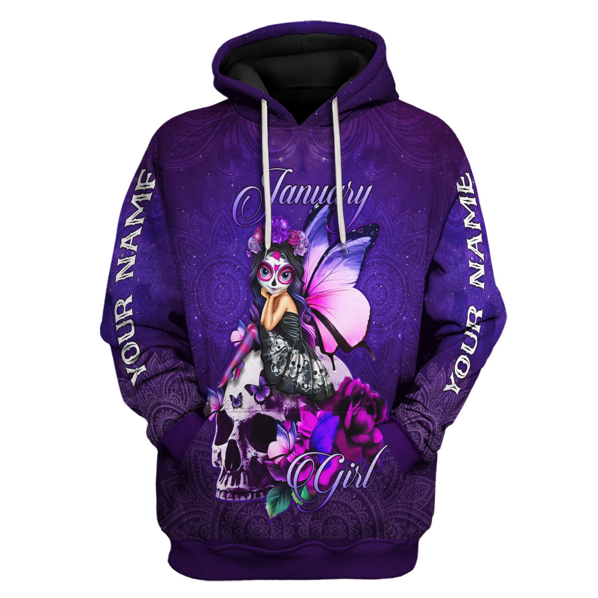 CustomsPig Personalized Hoodie January Girl All Over Printed