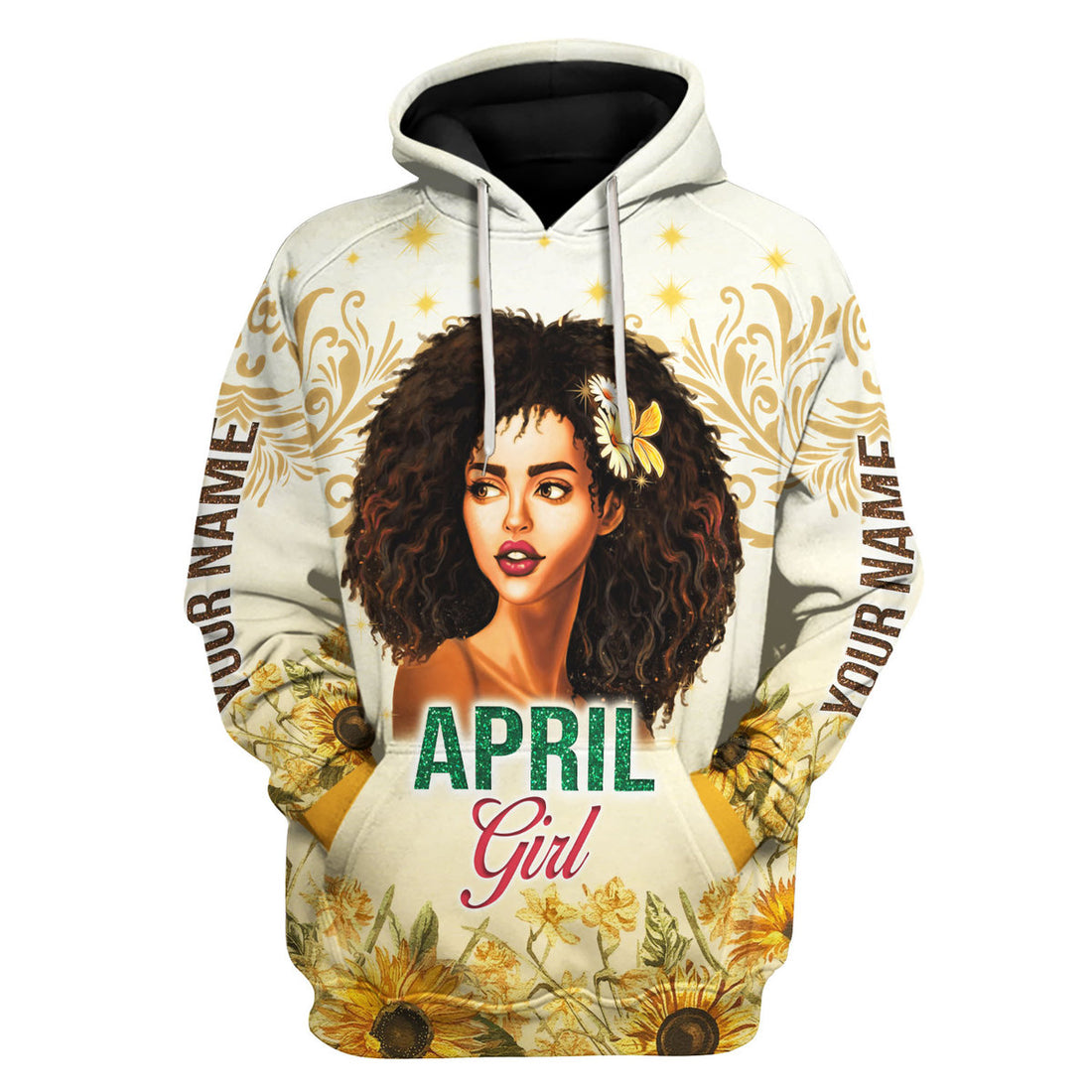 CustomsPig Personalized Hoodie April Girl All Over Printed