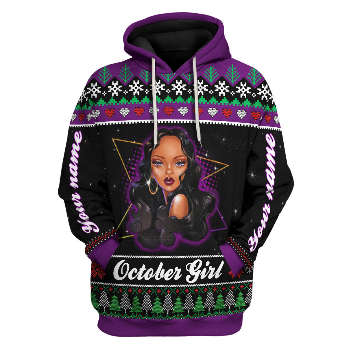 CustomsPig Personalized Hoodie October Girl All Over Printed
