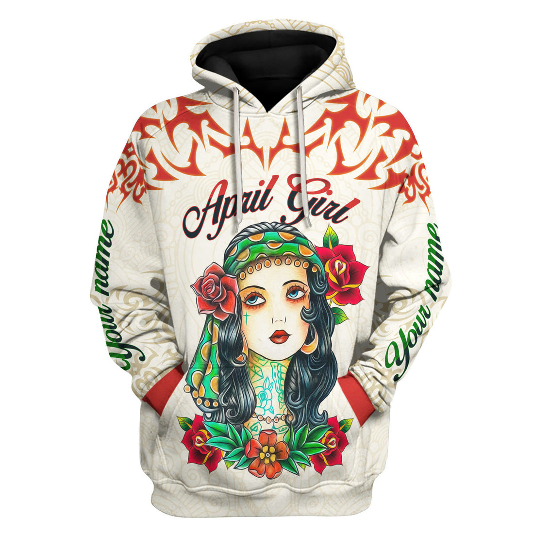 CustomsPig Personalized Hoodie April Girl I Do What I Want All Over Printed