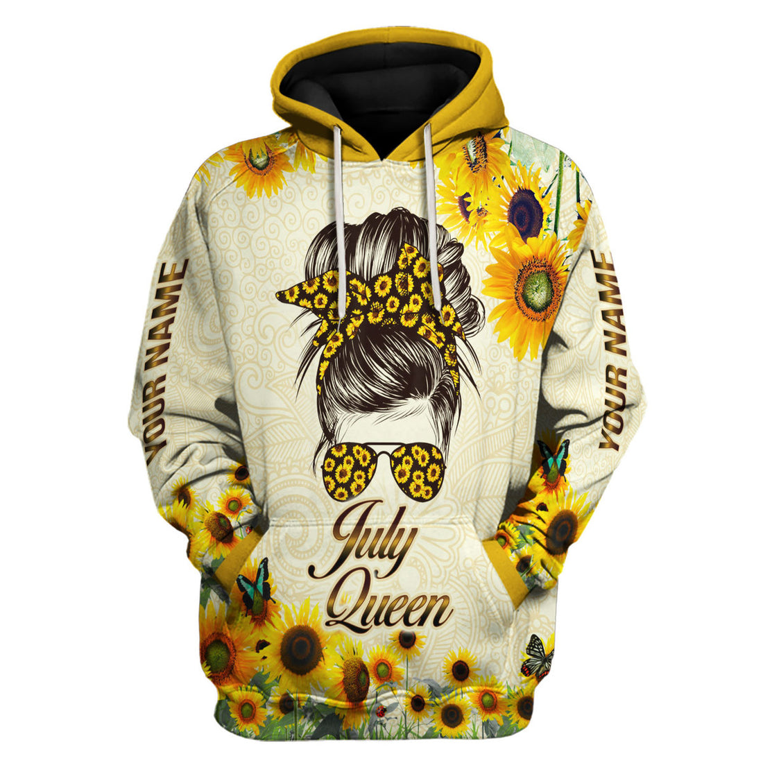 CustomsPig Personalized Hoodie July Queen All Over Printed