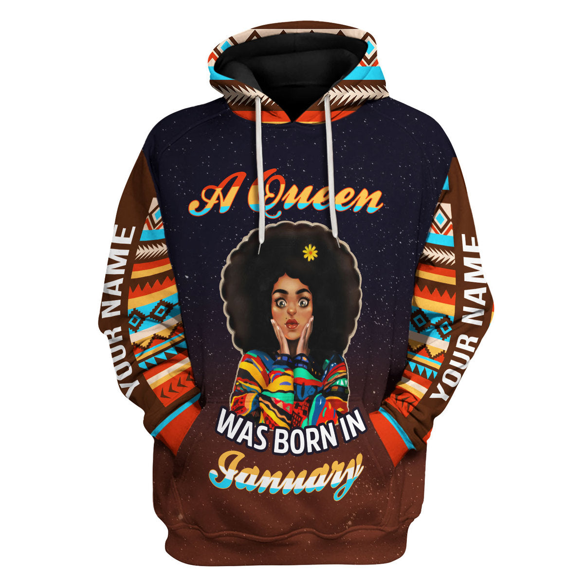CustomsPig Personalized Hoodie January Girl All Over Printed