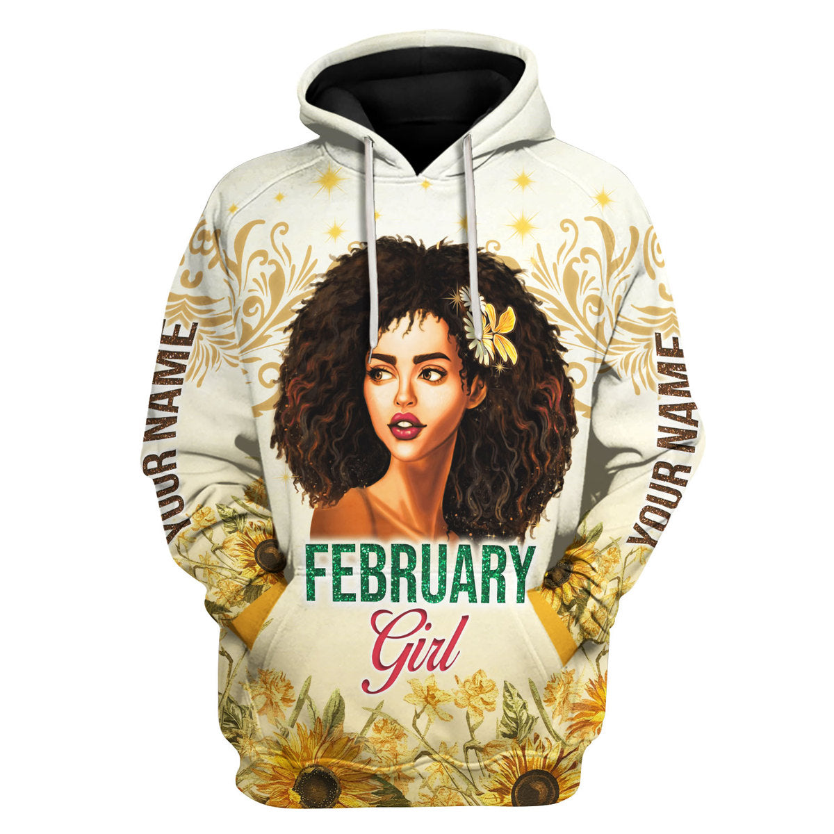 CustomsPig Personalized Tops February Girl All Over Printed