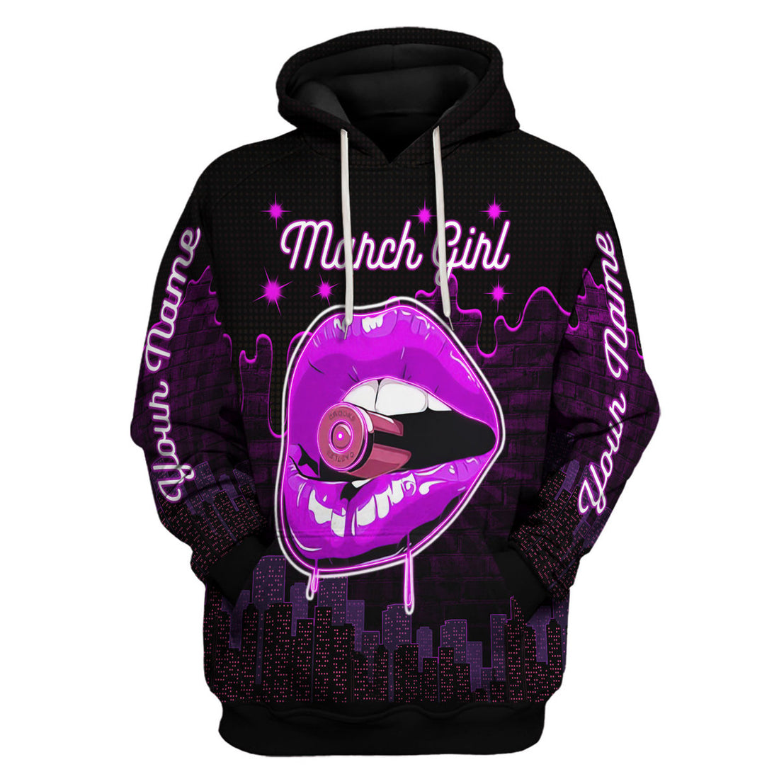 CustomsPig Personalized Hoodie I'm A March Girl All Over Printed