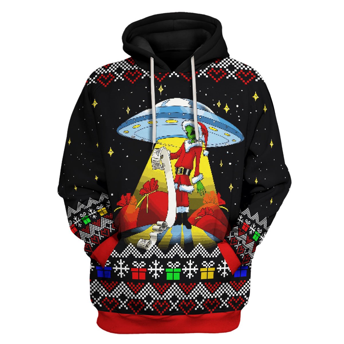 Customspig Tops Pullover Sweatshirt Funny Alien UFO 3D Apparel