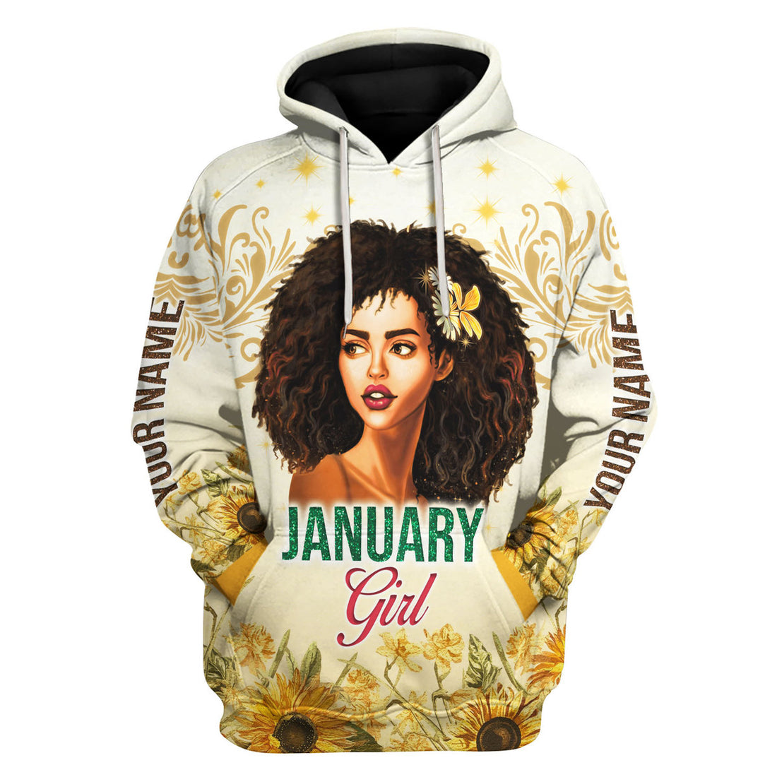 CustomsPig Personalized Hoodie January Girl All Over Printed