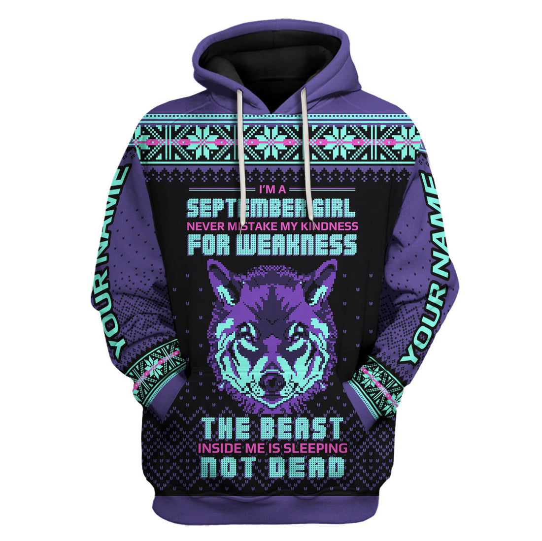 CustomsPig Personalized Hoodie September Girl All Over Printed