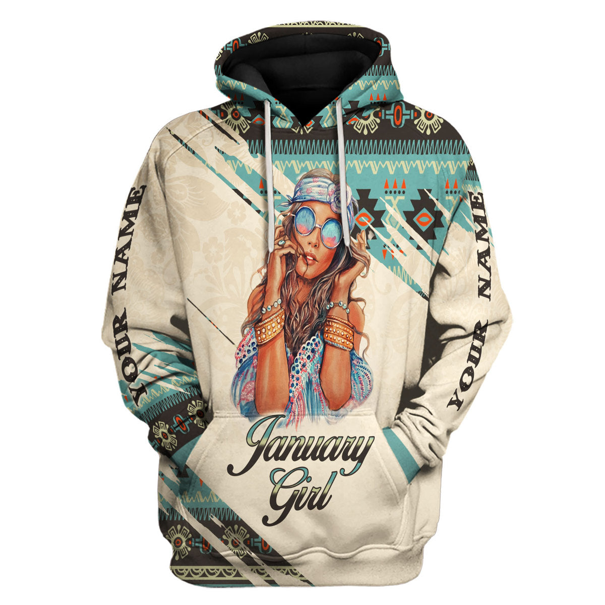 CustomsPig Personalized Tops January Girl All Over Printed