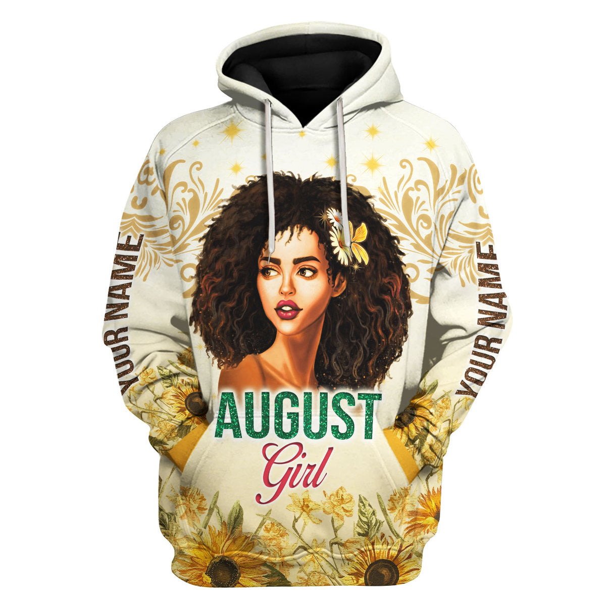 CustomsPig Personalized Hoodie August Girl All Over Printed