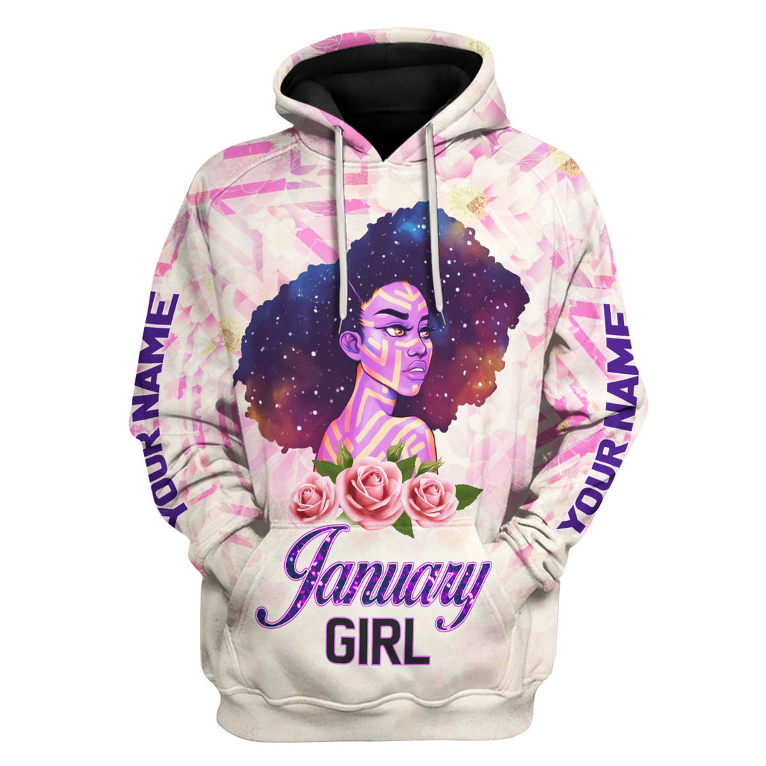 CustomsPig Personalized Hoodie January Girl All Over Printed