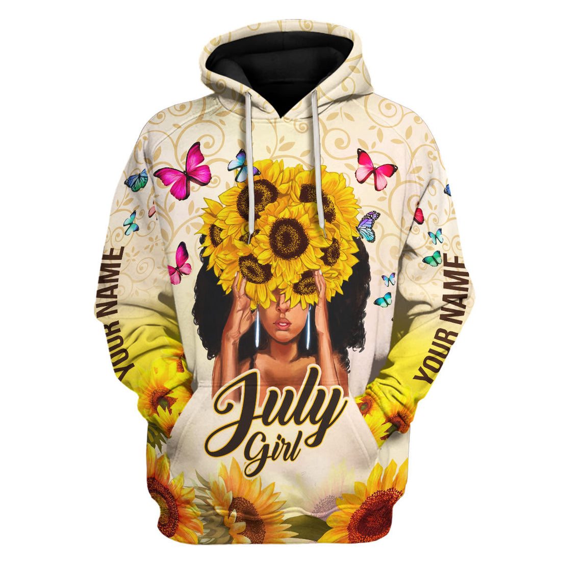 CustomsPig Personalized Hoodie July Girl All Over Printed