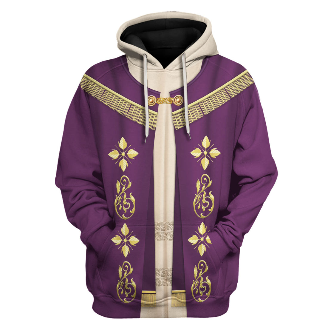 Tracksuit Tops Pullover Sweatshirt Pope Francis In Purple Liturgical Vestment 3D Apparel