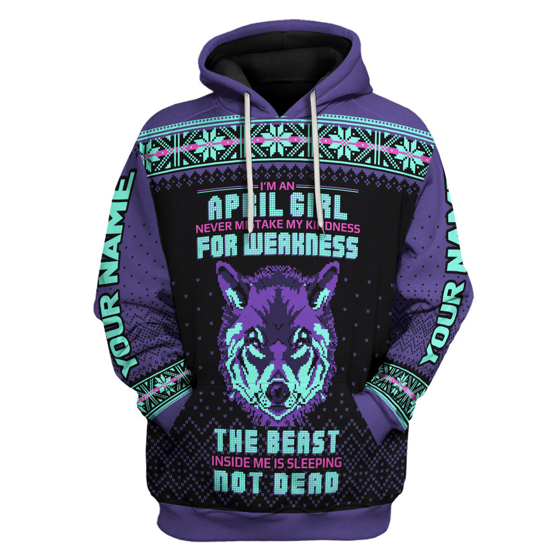 CustomsPig Personalized Hoodie April Girl All Over Printed