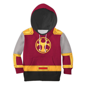 CustomsPig Power Rangers Ninja Storm Crimson Thunder Ranger Costumes Hoodie Sweatshirt T-shirt Kid Tops