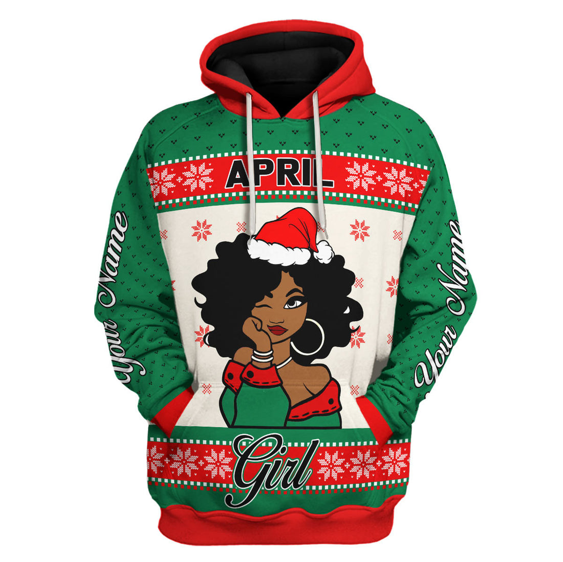 CustomsPig Personalized Hoodie April Girl All Over Printed
