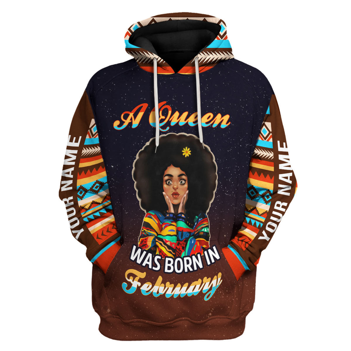 CustomsPig Personalized Hoodie February Girl All Over Printed