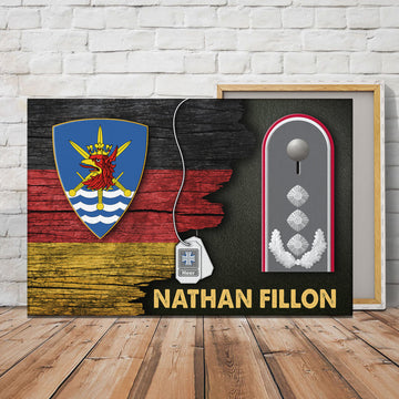 CustomsPig Multinational Corps North East Heer German Half Flag With Military Ranks/Insignia Canvas