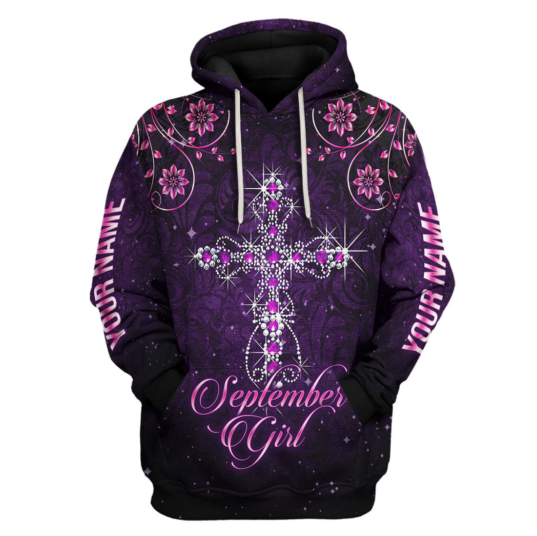 CustomsPig Personalized Hoodie I Am A September Girl All Over Printed