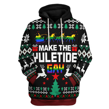 HumansBold Unisex Hoodie Make The Yuletide Gay Pride 3D Apparel