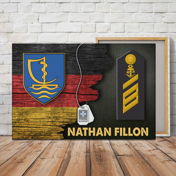 Personalized Name and Ranks - Schifffahrtmedizinisches Institut der Marine-German Navy -Digital File Canvas