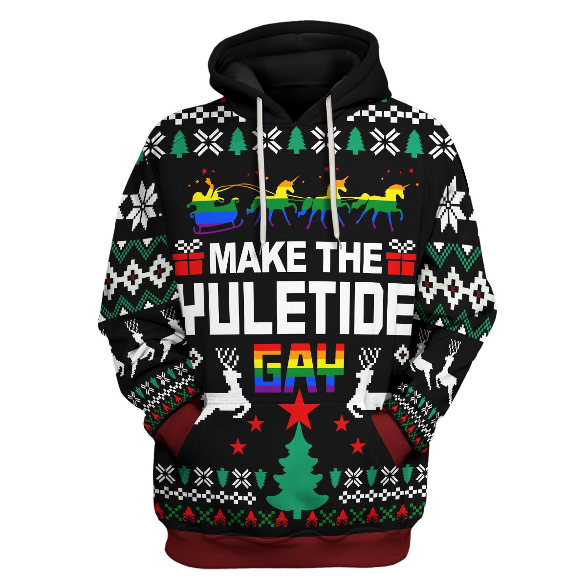 Customspig Tops Pullover Sweatshirt Make The Yuletide Gay Pride 3D Apparel