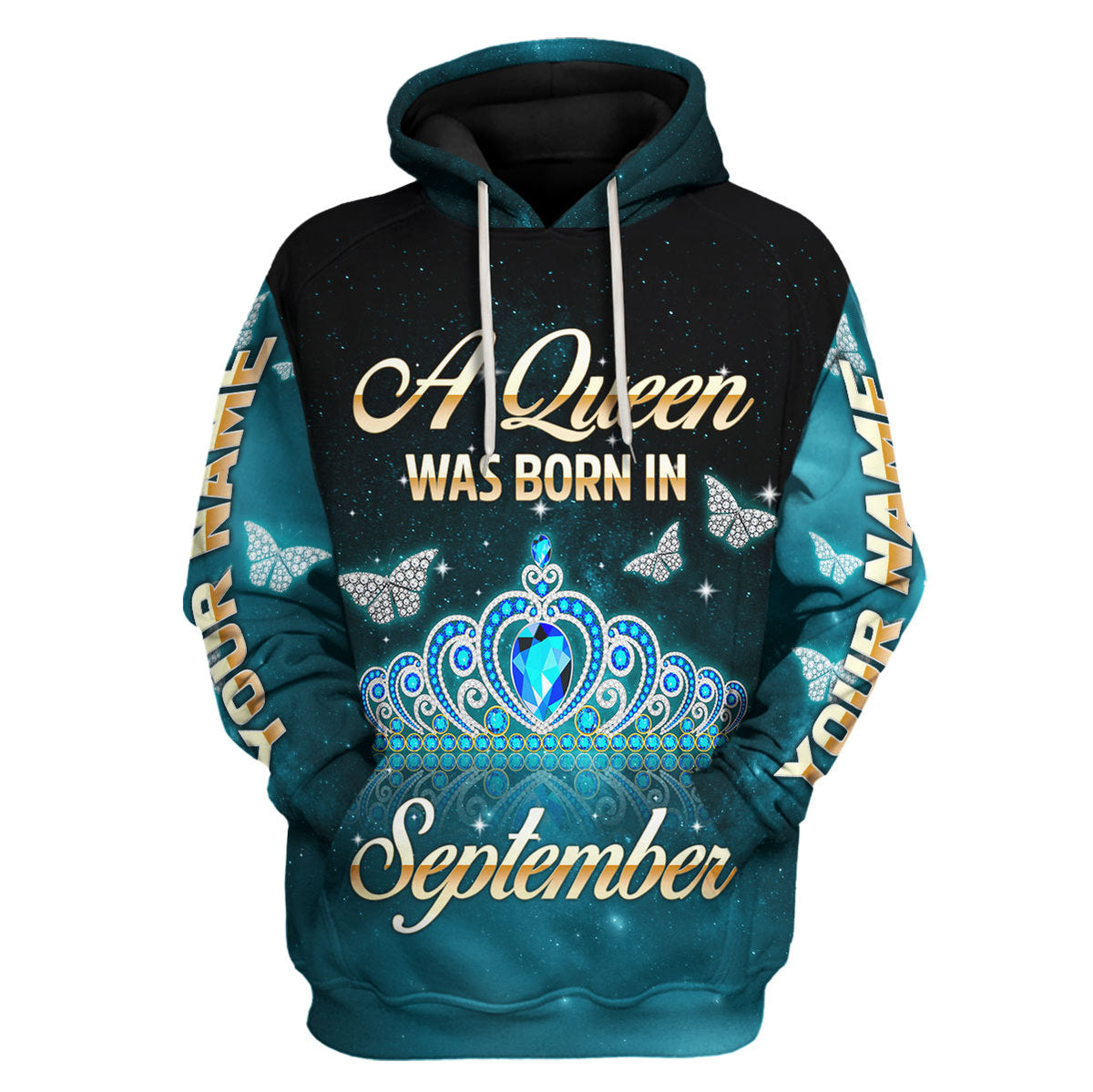 CustomsPig Personalized Hoodie September Girl All Over Printed