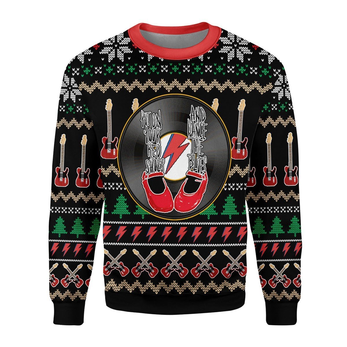 Gearhomies Christmas Unisex Sweater Put On Your Red Shoes and Dance The Blues 3D Apparel