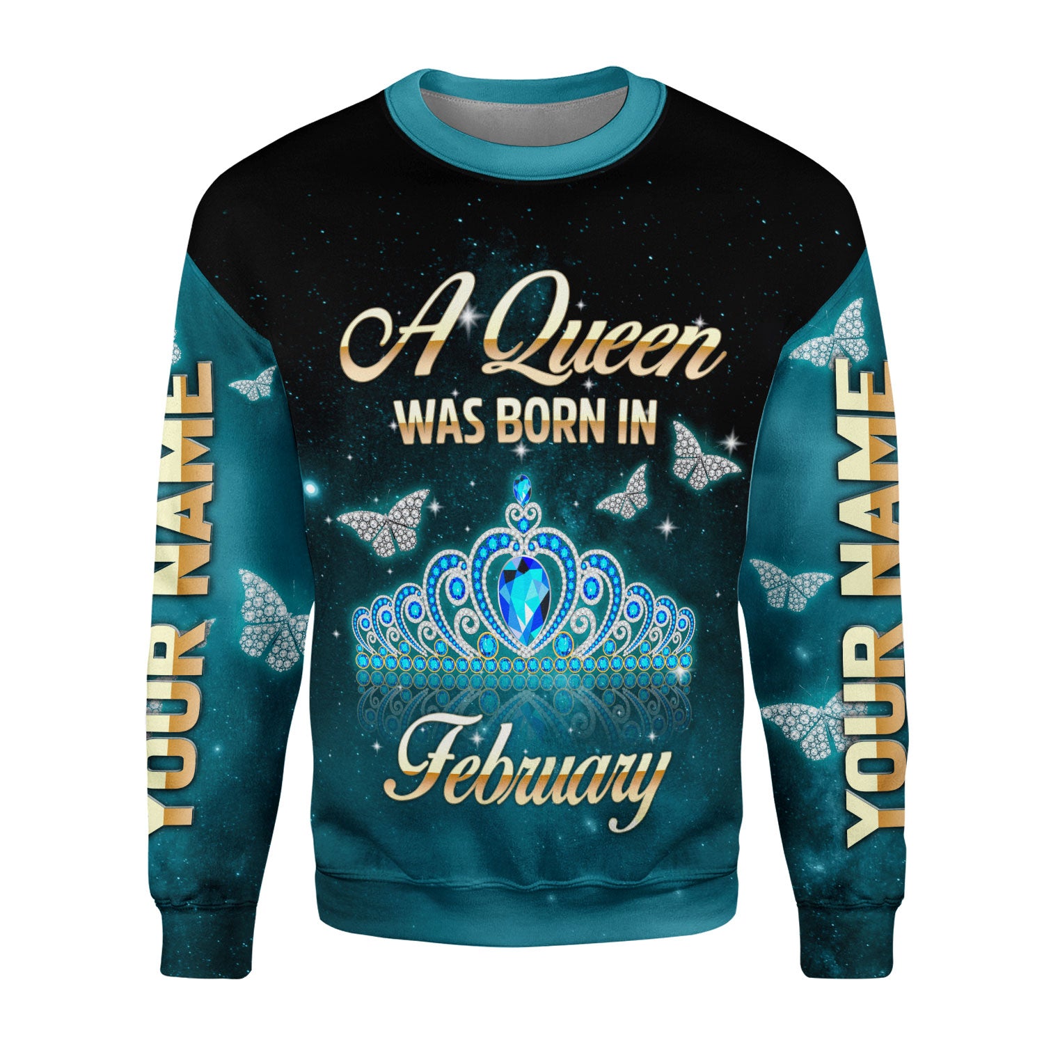CustomsPig Personalized Ugly Sweater February Girl  All Over Printed