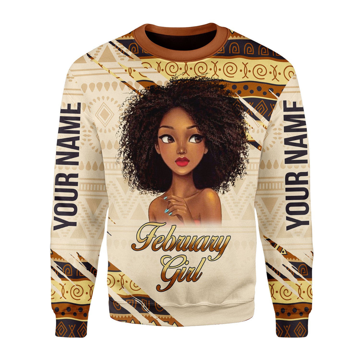CustomsPig Personalized Ugly Sweater February Girl All Over Printed