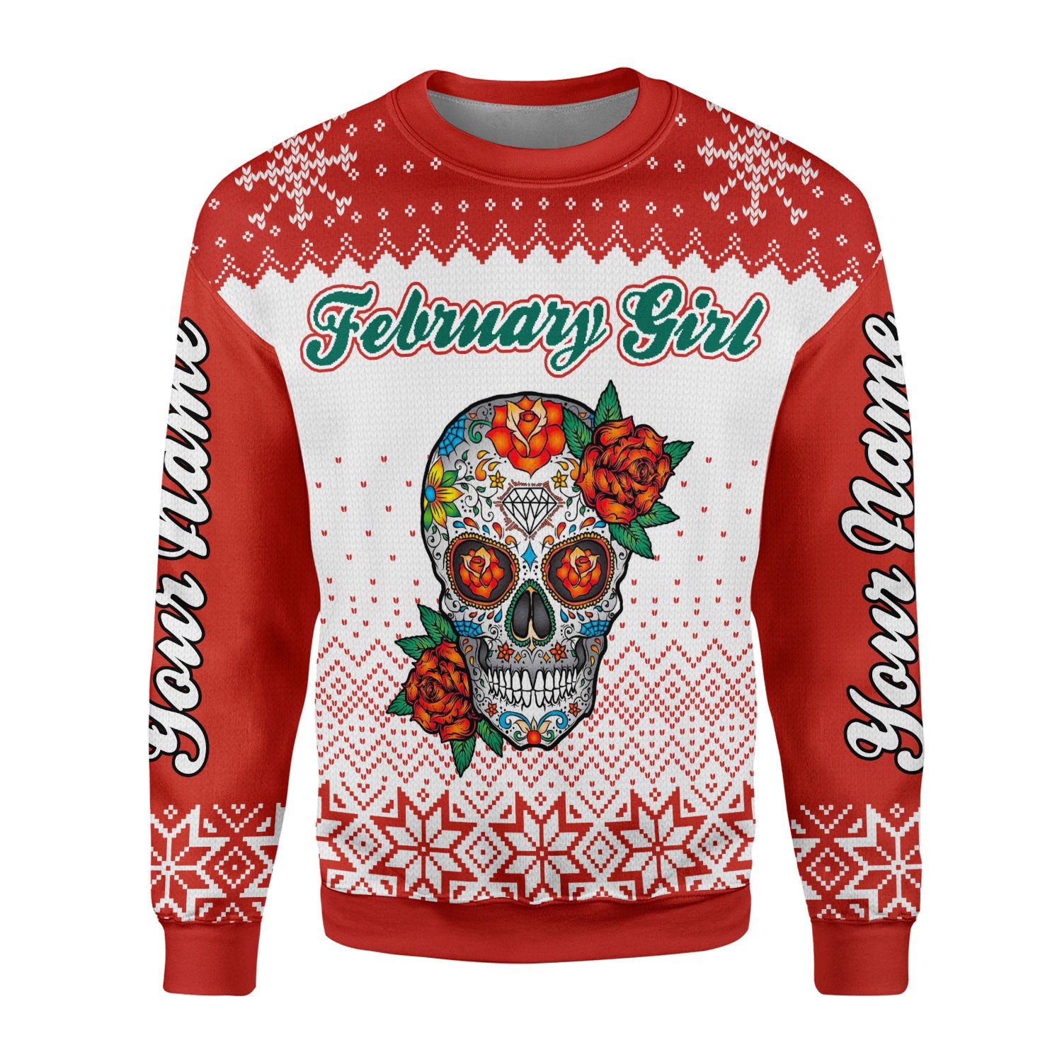 CustomsPig Personalized Tops February Girl All Over Printed