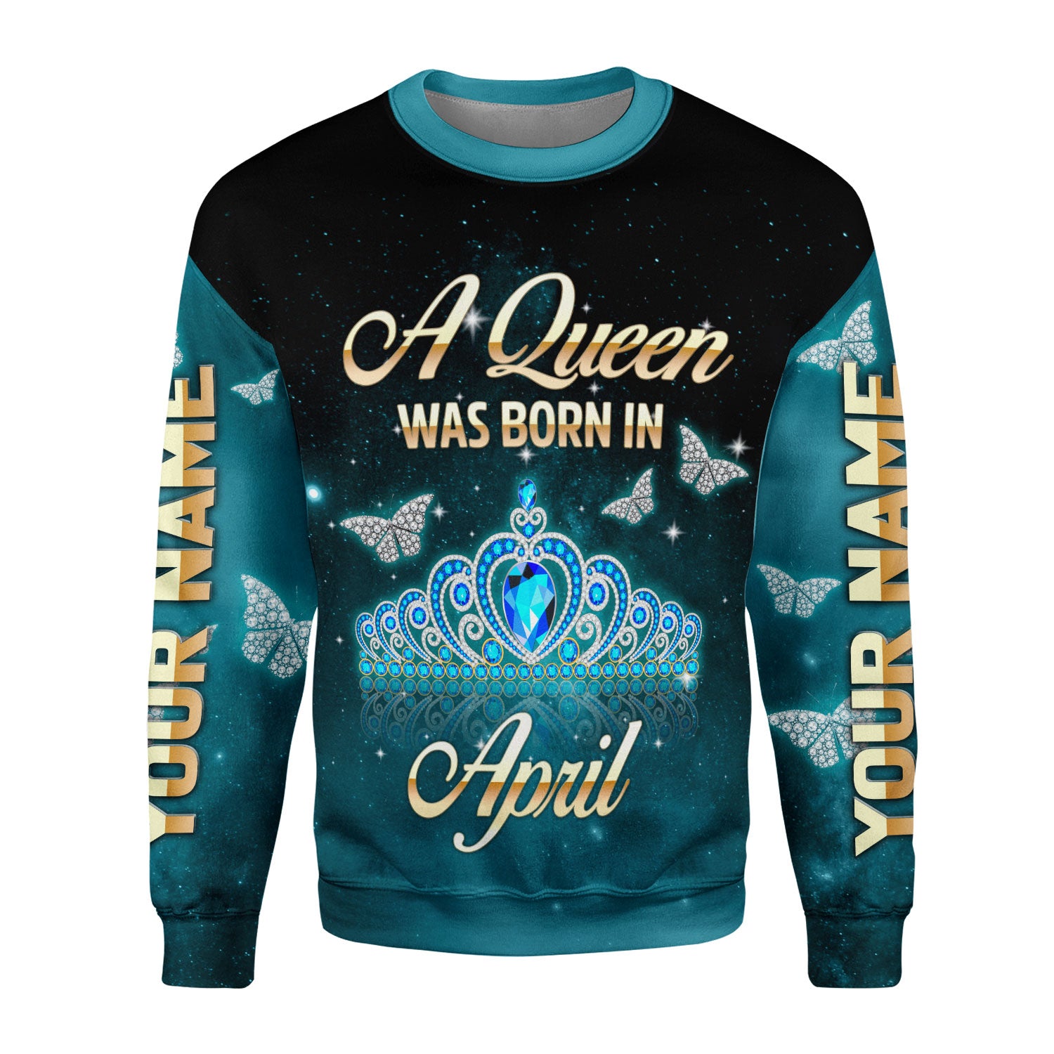 CustomsPig Personalized Ugly Sweater April Girl All Over Printed
