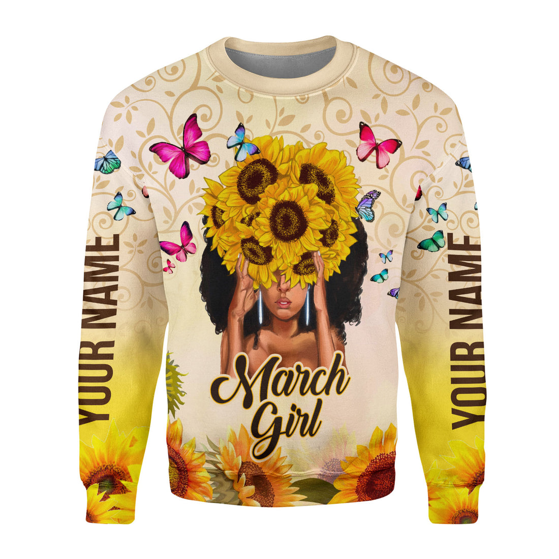 CustomsPig Personalized Ugly Sweater March Girl All Over Printed