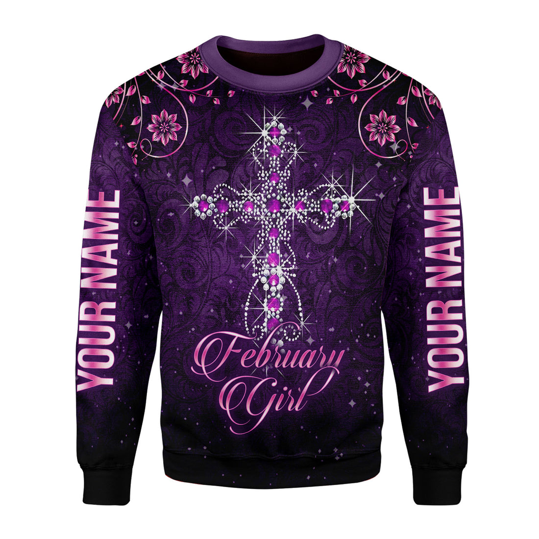 CustomsPig Personalized Ugly Sweater I Am A February Girl All Over Printed