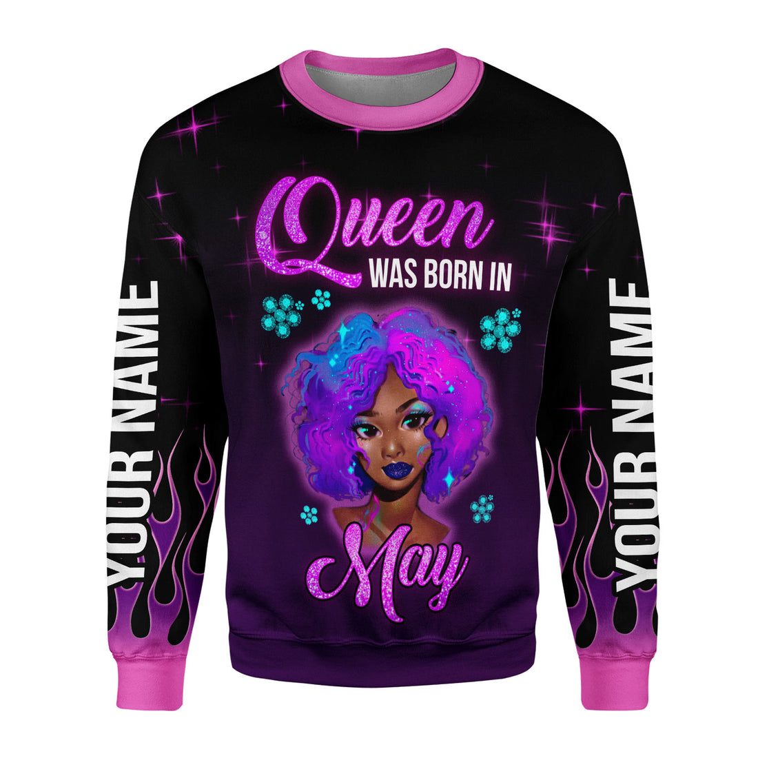 CustomsPig Personalized Ugly Sweater May Queen Was Born In May All Over Printed