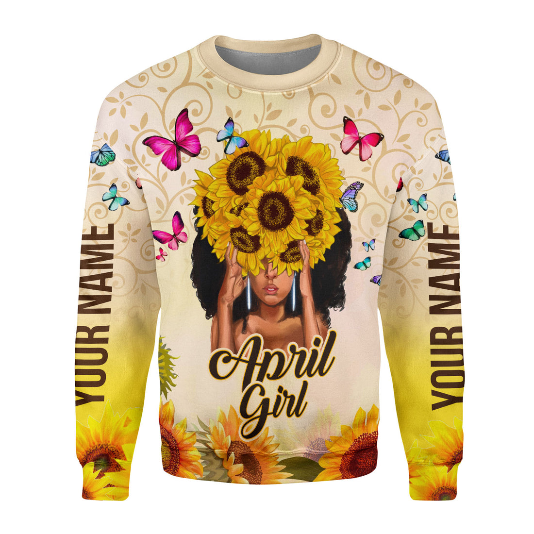 CustomsPig Personalized Ugly Sweater April Girl All Over Printed