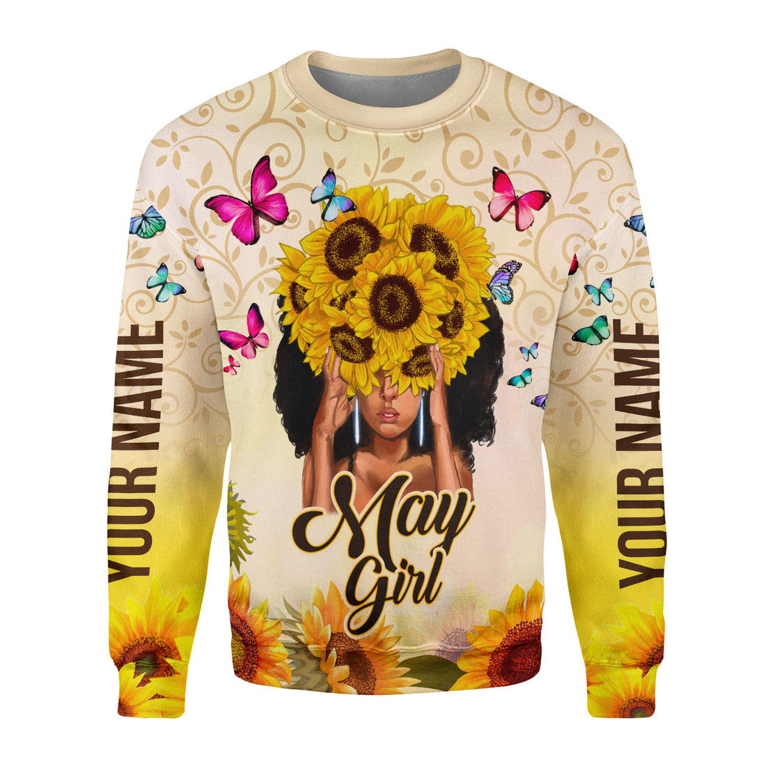CustomsPig Personalized Ugly Sweater May Girl All Over Printed