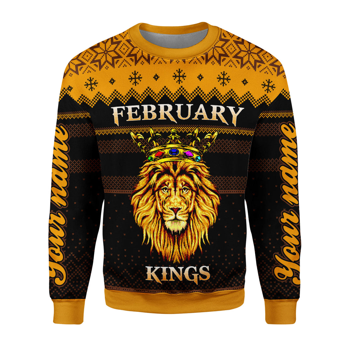 CustomsPig Personalized Ugly Sweater February Guy All Over Printed