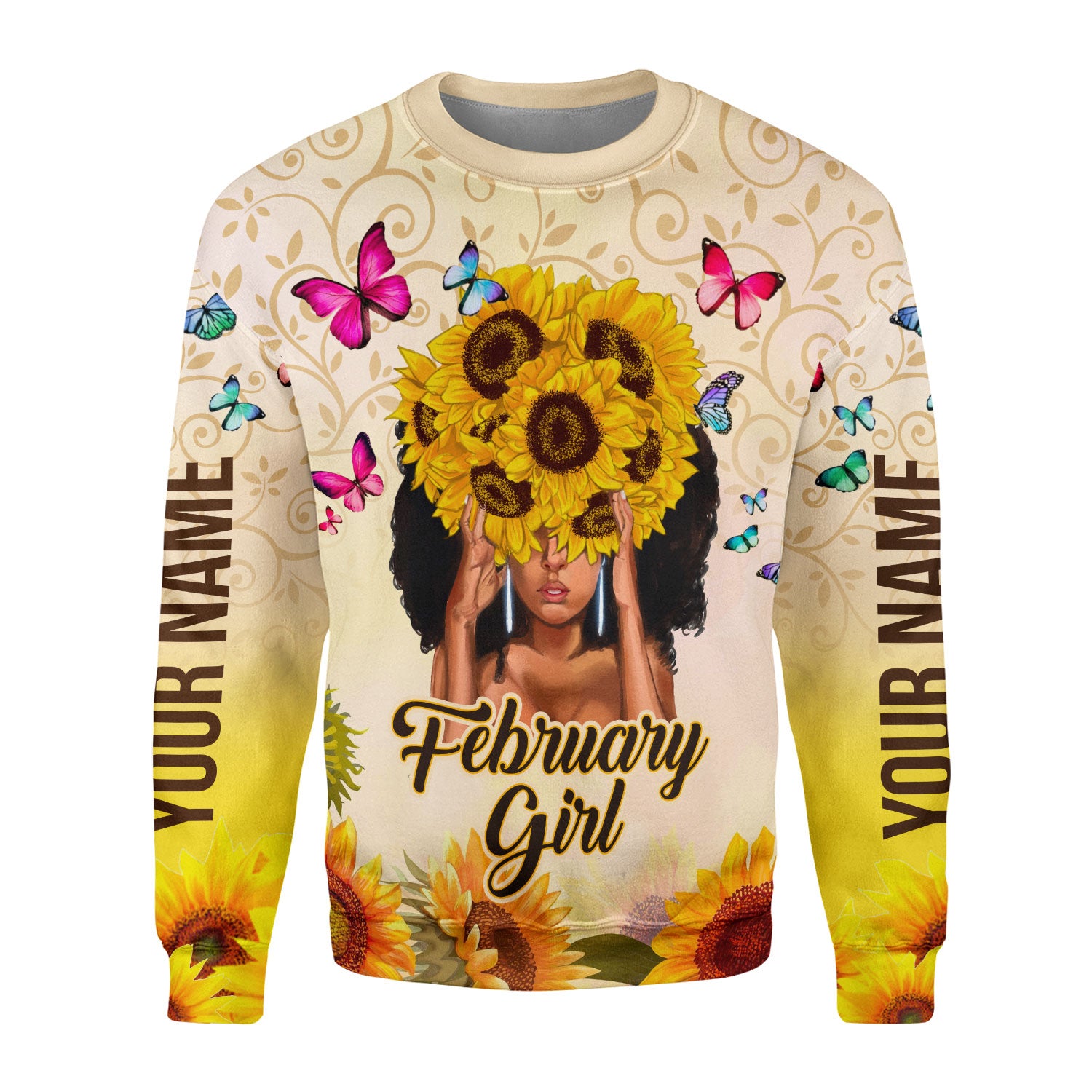 CustomsPig Personalized Tops February Girl All Over Printed